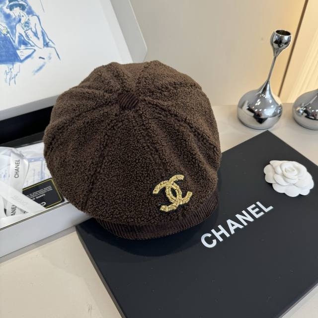 Chanel香奈儿羊毛鸭舌前进帽，男女通用，