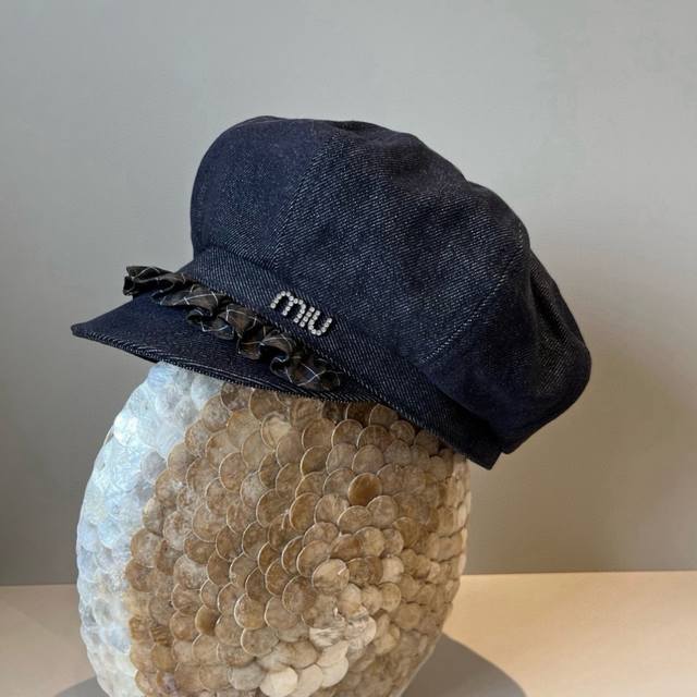 Miumiu缪缪新款鸭舌军帽，高级定制，头围57Cm