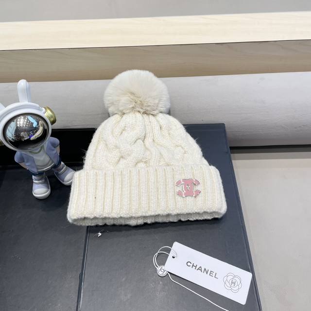 Chanel冬季粗毛线帽子女韩版时尚百搭青年加绒加厚中老年保暖针织帽