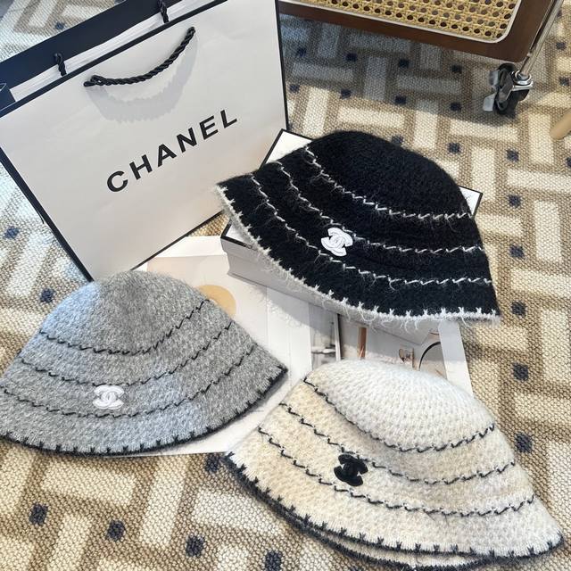 Chanel香奈儿 新款 秋冬羊毛混纺针织水桶帽