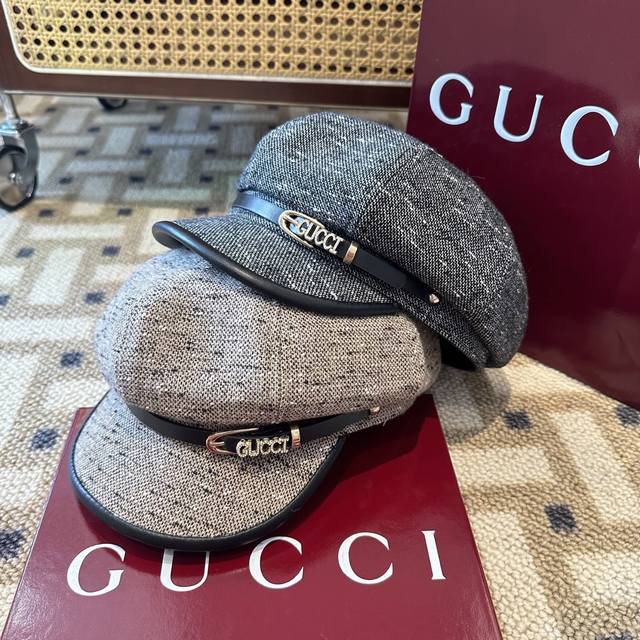 Gucci古奇 新款八角帽。大牌高级十感足！简约尚时风，男女同款！高质品，尊享品质感！