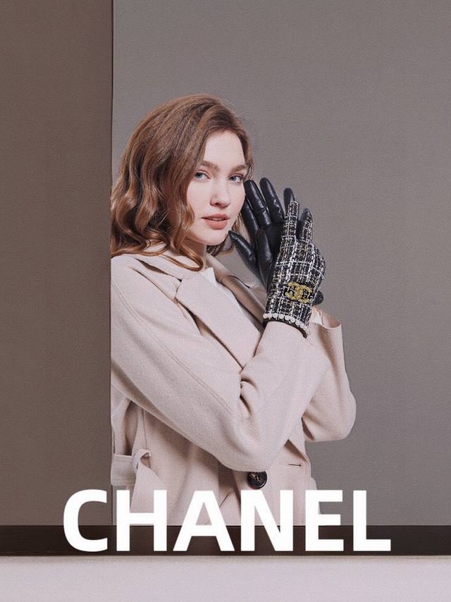 香奈儿Chanel欧洲新款 顶级原单 女士高档半指手套 香奈儿御用毛呢手套 顶级做工任何细节都不放过正品开版 代购级别 配Chanel全套包装码数：L