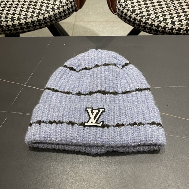 Lv路易威登 帽子显脸小适合方圆脸韩系简约休闲 毛线帽女秋冬百搭针织堆堆帽