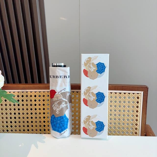 Burberry 巴宝莉 五折手动折叠晴雨伞 选用台湾进口Uv防紫外线伞布 原单代工级品质