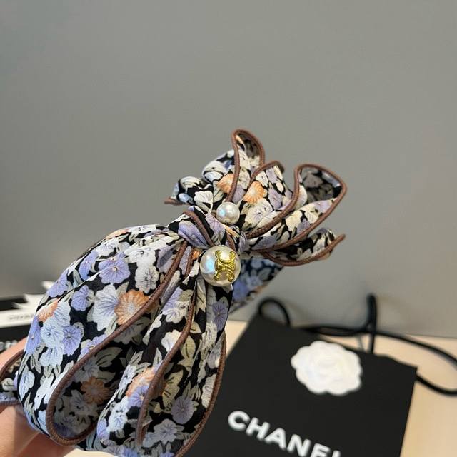 Celine赛琳新款蝴蝶结碎花发箍
