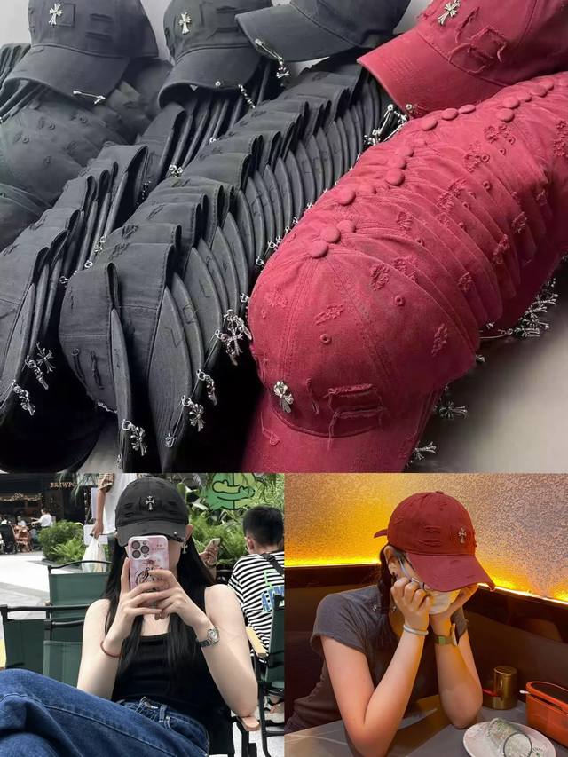 克罗心破洞爆单款棒球帽