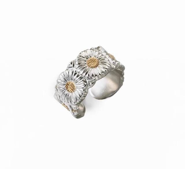 雏菊戒指 布契拉提 Buccellati 意大利高级珠宝品牌 复古宫廷风戒指 亚金材质 18K厚金分色电镀 高品质 布契拉提戒指 太阳花戒指