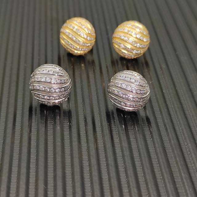 David Yurman 14Mm满钻纽纹螺旋耳钉。黄金色两款 编号Dyeh-090、 Dyeh-091