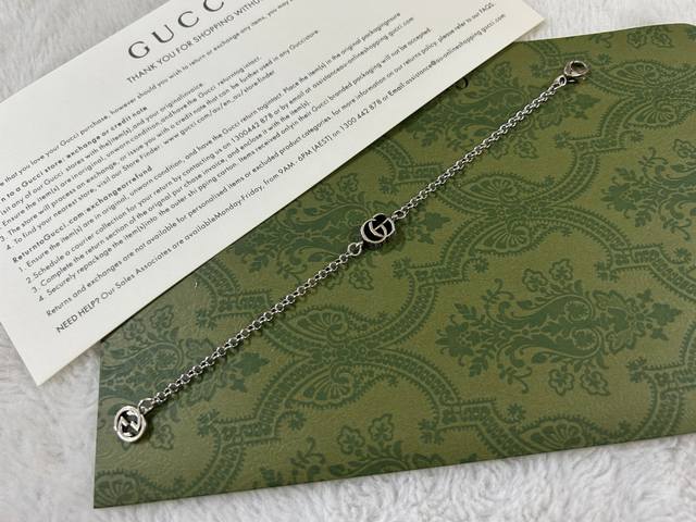 Gucci 古驰 双G纹路手链 长度：16-18-20-22Cm