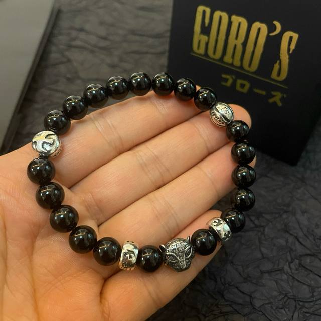 新品上架 Goro’S高桥吾郎黑曜石手串手链，顶级版本 认准独家拍摄 主攻高端市场 绝对区别普通版本！图片产品细节与Zp一致！原版制作工艺 精工品质 纯手工打造