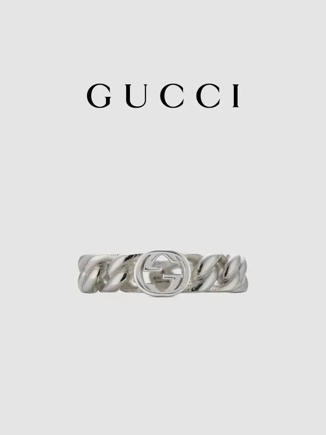 Gucci古驰Gucci Interlocking系列戒指尺寸6-11