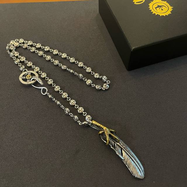 新品上架 Goro’S高桥吾郎 羽毛吊坠 经典飞鸟圆球项链 顶级版本 认准独家拍摄 主攻高端市场 绝对区别普通版本！图片产品细节与Zp一致！原版制作工艺 精工品