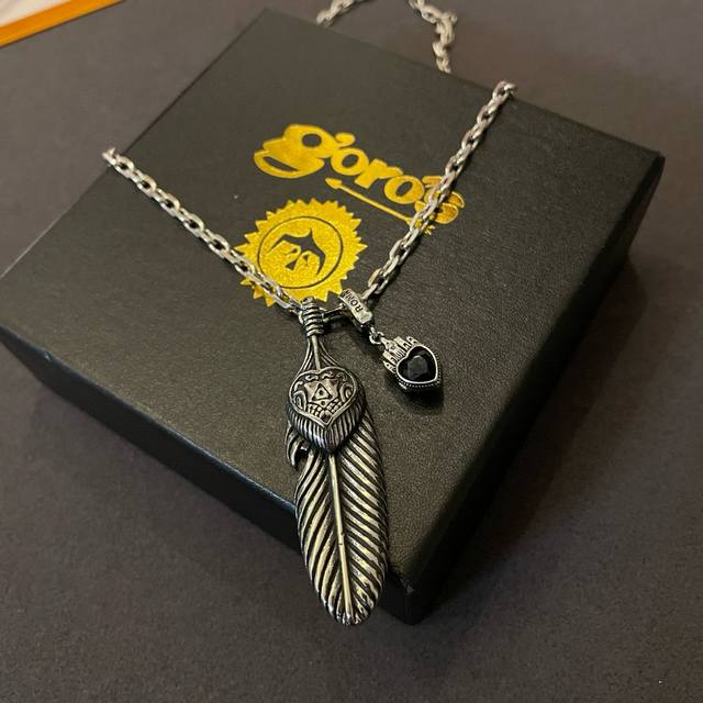 新品上架 Goro’S高桥吾郎 羽毛双吊坠 经典高桥项链 顶级版本 认准独家拍摄 主攻高端市场 绝对区别普通版本！图片产品细节与Zp一致！原版制作工艺 精工品质