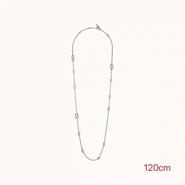 HermèS 长度：120Cm 爱马仕猪鼻子项链，亚金加厚电镀，精工细作，多种用法：项链、手链、腰链、包链。 重磅新品火爆网络的猪鼻子项链来了。
