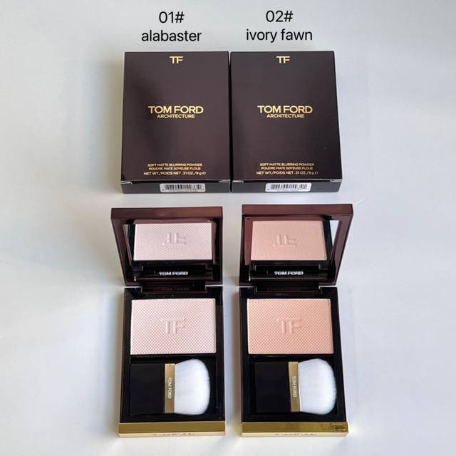明通版 Tf柔焦粉饼明通版9G！ 色号：01#Alabaster，Nude 02#Ivory Fawn。 可配中文标，细节全对版，味道对香，市面最高版本，非流通