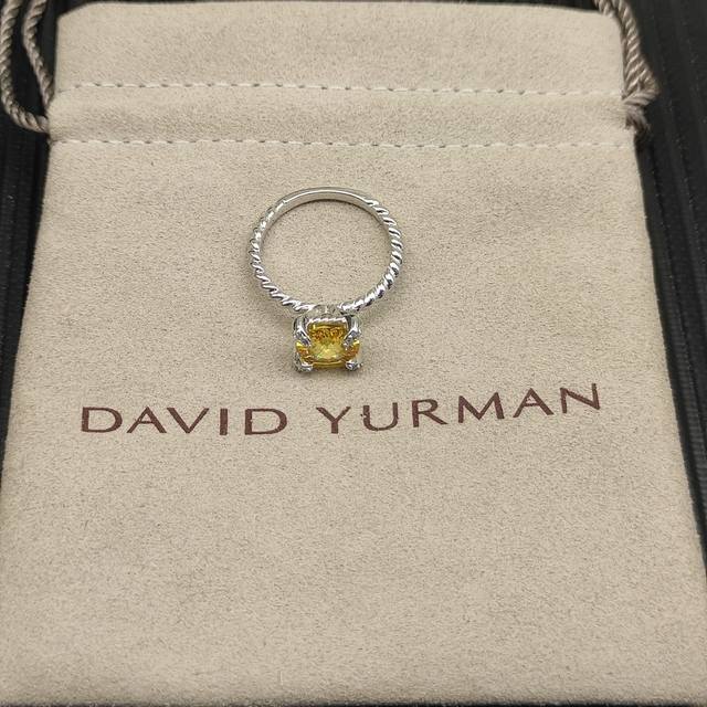 David Yurman 主石8Mm四爪黄钻戒指 尺寸：美号，6-7-8-9，四个号 编号 Dyjz-145