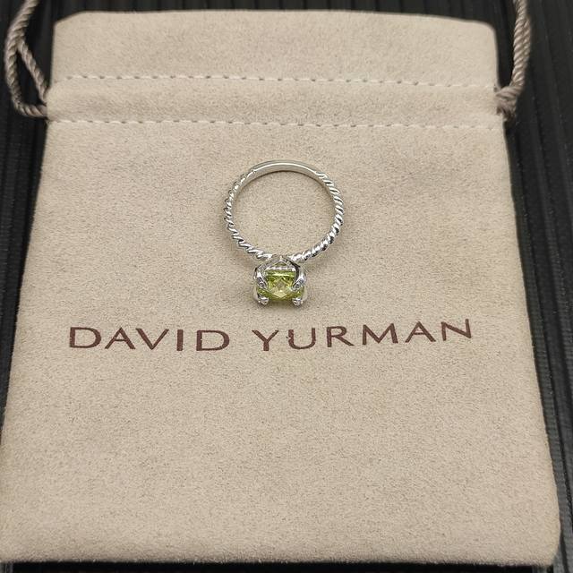 David Yurman 主石8Mm四爪绿钻戒指 尺寸：美号，6-7-8-9，四个号 编号 Dyjz-144