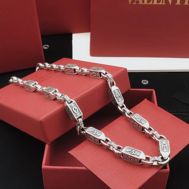 编号Gxl0084项链 编号Gsl0055手链 Gucc*最新款复古银色方形项链手链 一致Zp黄铜材质