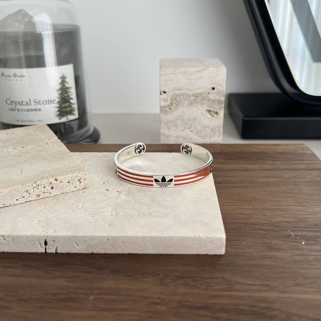 Gucci古驰Adidas联名系列双G三叶草手环 尺寸均码