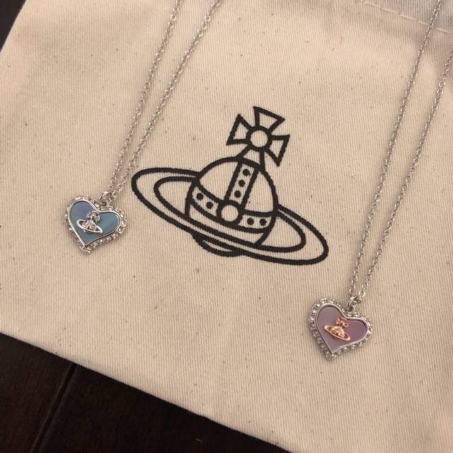 Vivi爱心项链 西太后项链宝宝，什么是快乐星球，来，这就是快乐星球！绝美爱心土星项链，粉贝+银色，灰贝+银色，二个颜色，重磅推荐闭眼入准没错！纯粹王冠球是经典