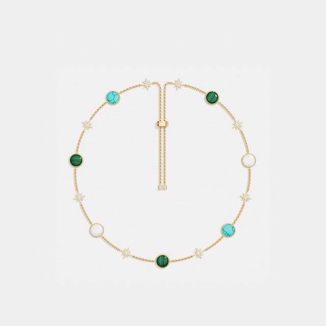 A批M Monaco MéTéOrites可调节项链金黄色设计感饰品。