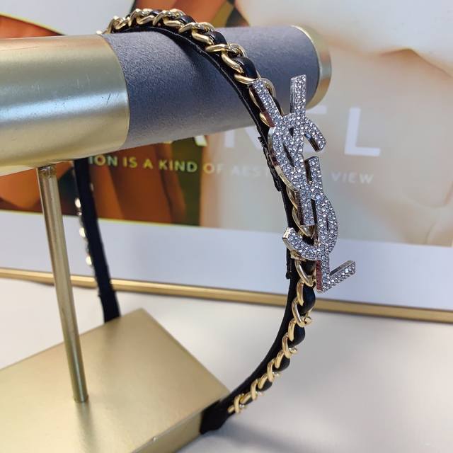 Ysl圣罗兰 杨树林发箍 满钻字母链条轻奢风发箍气质百搭小仙女必入单品名媛风十足～宝藏款 闭眼入推荐款 单个