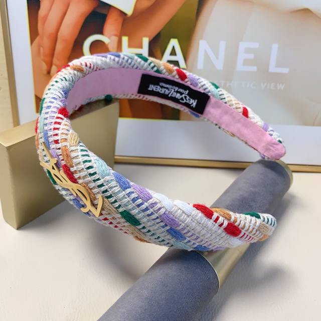 Ysl圣罗兰 杨树林发箍 七彩羊毛钛钢Logo轻奢风发箍气质百搭小仙女必入单品名媛风十足～宝藏款 闭眼入推荐款 单个