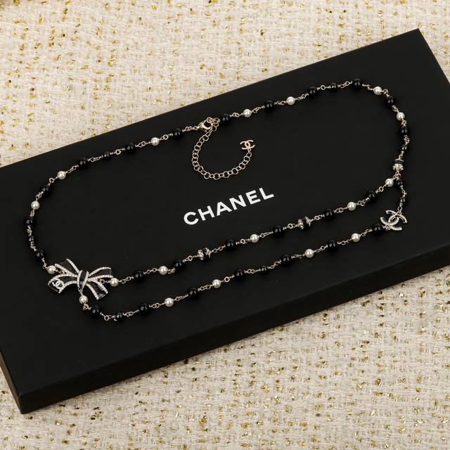 250583 我们出品 预售月底出货，Zp31590！量大咨询客Fu 香 25B蝴蝶结珍珠腰链 长度可调节秋冬新款绝美系列全网首发！爱了爱了蝴蝶结设计+Blin