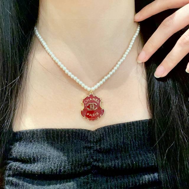 香奈儿珍珠双C字母项链