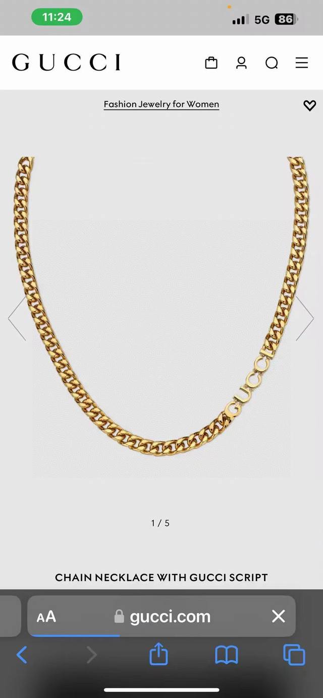 Gucci 专柜同步 古驰复古做旧项链 选几款心仪的首饰来点缀美美的你 上拔草很久 、古驰 Gucci 高端定制 原版打造 上身超级好看，非常复古时尚的一款，G