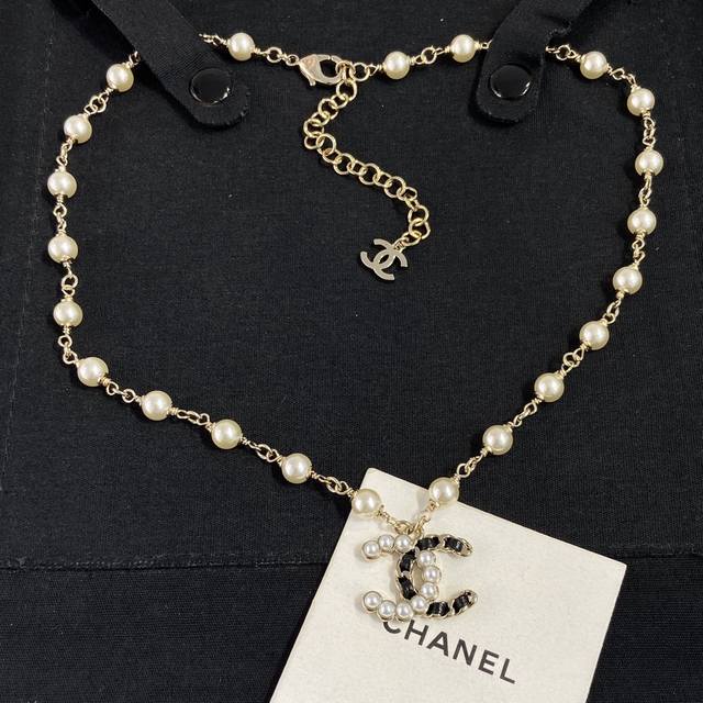 Xx0157 香 珍珠双Ｃ吊坠项链