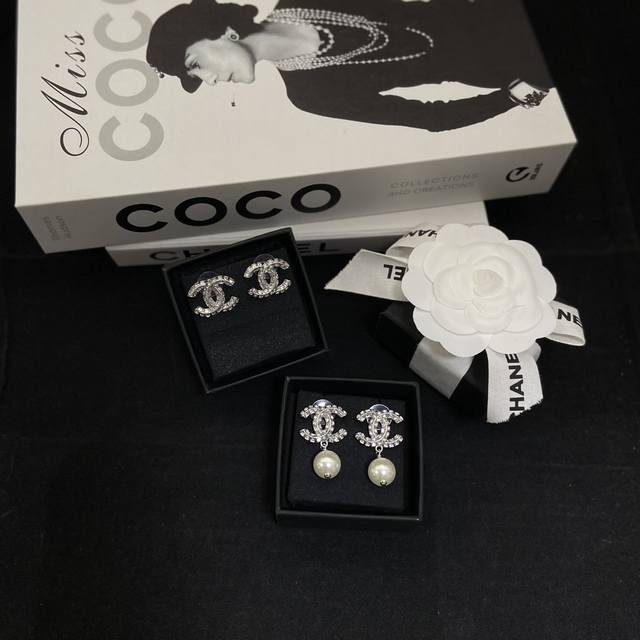 香奈儿方钻耳钉耳环 高级手工作坊 上耳效果巨巨巨巨显脸小