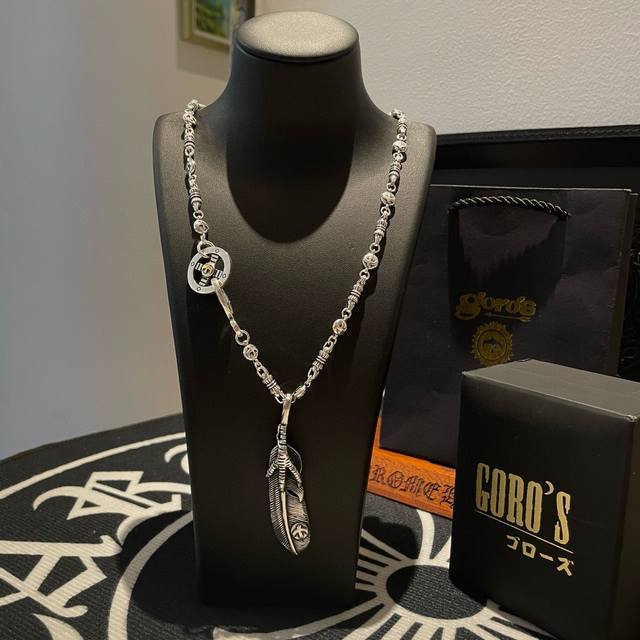 新品上架 Goro’S高桥吾郎 复古羽毛吊坠 高桥经典项链 顶级版本 认准独家拍摄 主攻高端市场 绝对区别普通版本！图片产品细节与Zp一致！原版制作工艺 精工品