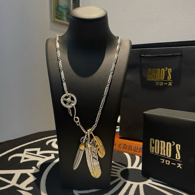 新品上架 Goro’S高桥吾郎羽毛吊坠，高桥经典竹节字母项链，顶级版本，认准独家拍摄，主攻高端市场 ，快手 Ins 小红书热门款，绝对区别普通版本！图片产品细节