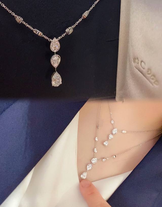 精工版本项链Chaumet 尚美 Liens 水滴项链 原版定制进口亚金材质电镀18K厚金 经典火爆著作 。推荐指数最高 链长45Cm