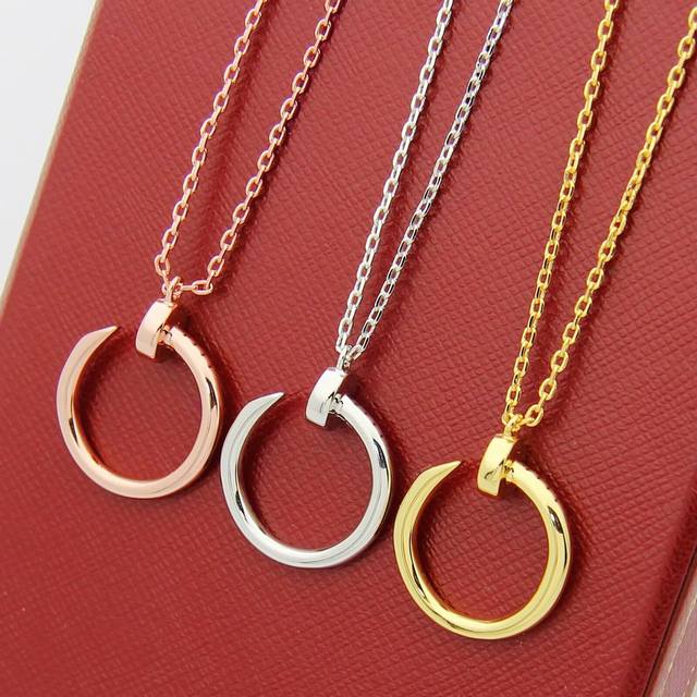 卡地亚钉子项链光面钉子项链亚金镀18K金质量没得说 简直美腻了白金 黄金 玫瑰金三色项链