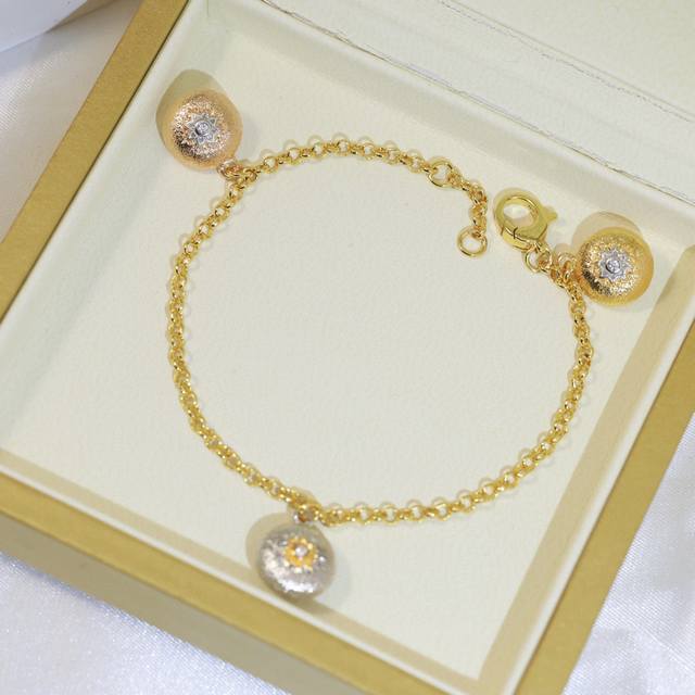 三豆豆手链布契拉提 Buccellati 意大利高级珠宝品牌 复古宫廷风手链 亚金材质 18K厚金分色电镀 高品质 布契拉提手链