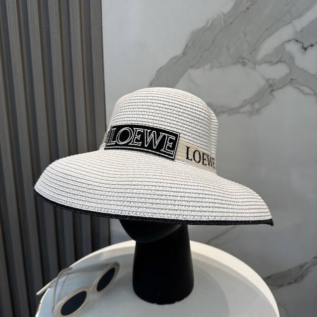 配防尘袋 Loewe罗意威 2025新款草编大牌织带编织草帽，度假休闲必备，优雅大方的一款