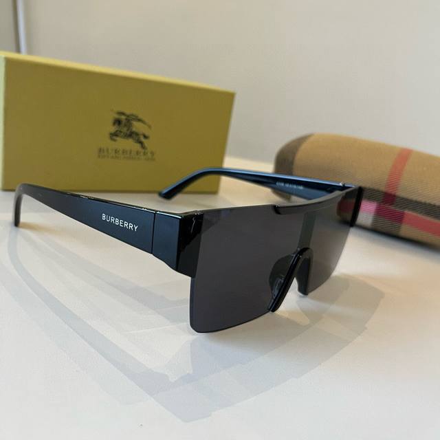 巴宝莉Burberry字母印花太阳眼镜4291 巴宝莉嘻哈墨镜护目镜Be4291一片式墨镜男女款太阳眼镜 #酷炫墨镜#Burberry 博柏利尺寸:99-0-1