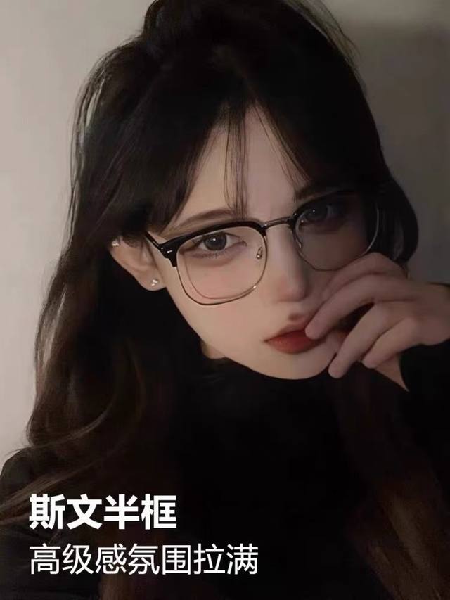 Louis Vuitto*超轻休闲黑色半框眼镜近视可配度数男款