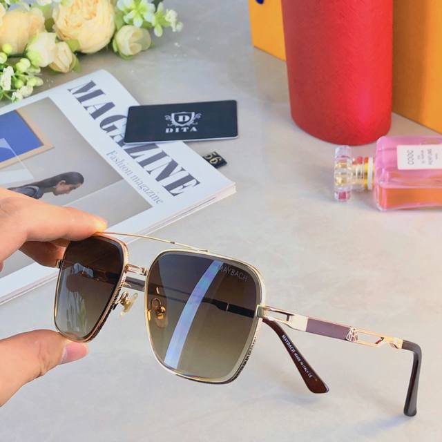 Dit*欧美时尚双梁方框太阳镜男户外防晒墨镜金属全框眼镜