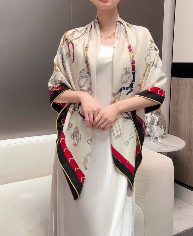 2025年专柜同步 最新款Hermes 双面同色 跃动的马儿 140 顶级丝羊绒工艺超值爱马仕专柜爆款羊绒方巾立体呈现图案纹路实物档次极高特殊工艺高端研发惊艳问