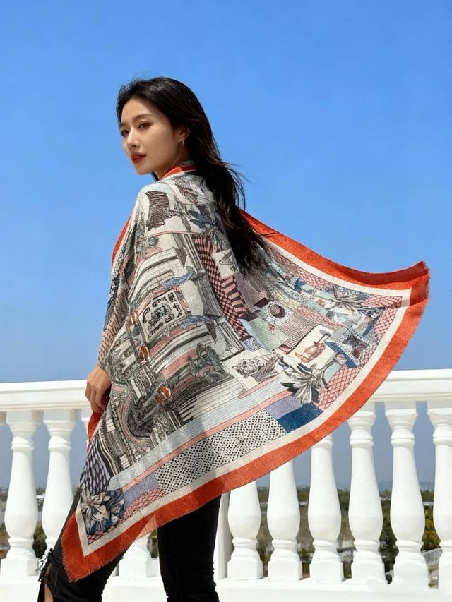 会发光发亮的围巾 爱马仕 专柜同步 买了都说好看羊绒印花推荐顶级工艺超值爱马仕专柜爆款羊绒方巾立体呈现图案纹路实物档次极高特殊工艺高端研发惊艳问世特殊尖端工艺处