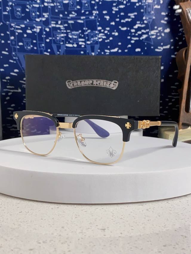 Chrome Hearts克罗心 2025新款炫酷潮复古半框眼镜男女可配防雾 高端商务近视防蓝光