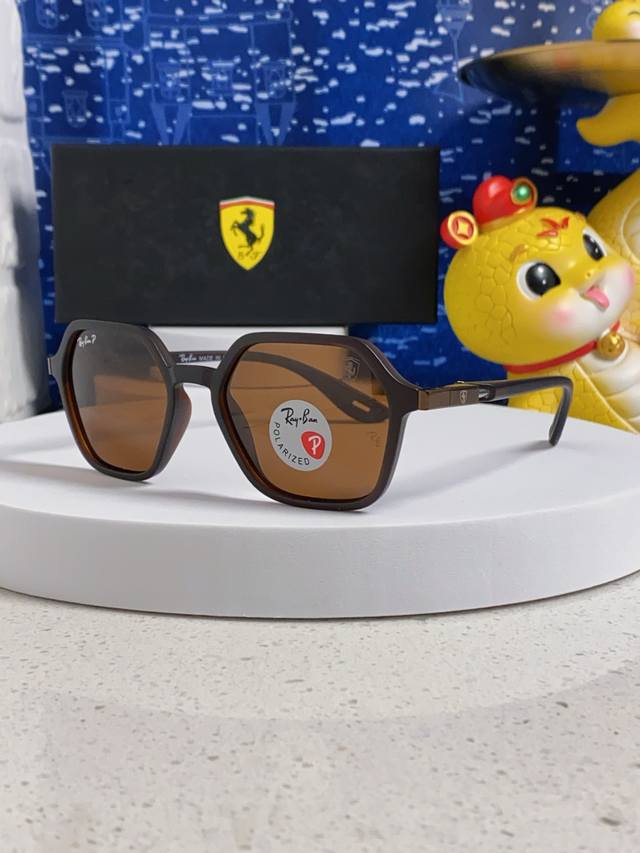 Rayban雷朋 法拉利联名 偏光太阳镜男女眼镜大方框开车墨镜 Br8945