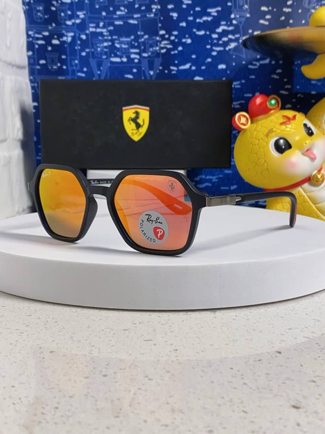 Rayban雷朋 法拉利联名 偏光太阳镜男女眼镜大方框开车墨镜 Br8945