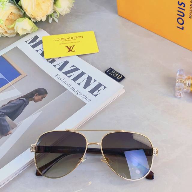 Louis Vuitto*2025新款金属墨镜时尚凹造型街拍防紫外线太阳镜