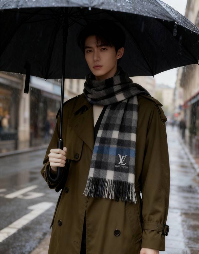 新款路易威登Lv羊绒方格子好看的要疯掉了太有型太有魅力了！！！非常斯文时尚的秋冬单品！真的很喜欢，非常Classical的男款设计。男人的东西少而精！！ %羊绒