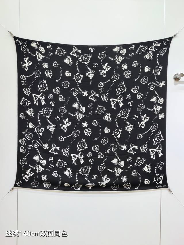 Rcc2591 双面同色 140X140Cm 70%羊绒30%真丝 香奈儿