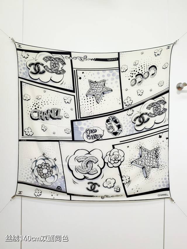 Rcc2569 双面同色 140X140Cm 70%羊绒30%真丝 香奈儿